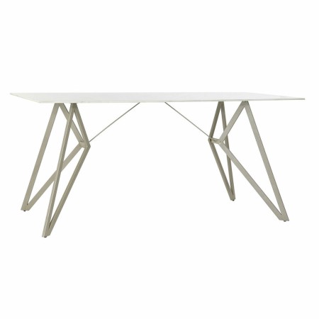 Table de Salle à Manger DKD Home Decor Gris Beige Métal Résine (160 x 90 x 76 cm)