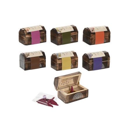 Support Home ESPRIT Bois de manguier Mandala Indien 9,5 x 5,5 x 6 cm Encens (6 Unités) (10 Unités)