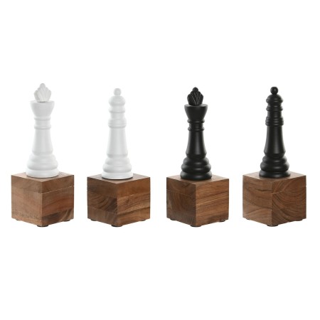 Figura Decorativa Home ESPRIT Blanco Marrón Negro Vintage 7 x 7 x 23 cm (4 Unidades)