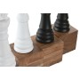 Figura Decorativa Home ESPRIT Blanco Marrón Negro Vintage 7 x 7 x 23 cm (4 Unidades)