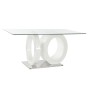 Table de Salle à Manger DKD Home Decor Verre Transparent Blanc Bois MDF (160 x 90 x 75 cm)