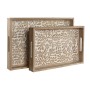Jeux de plateaux Home ESPRIT Blanc Naturel Indien 44 x 29 x 5 cm (2 Unités)
