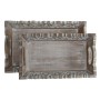 Jeux de plateaux Home ESPRIT Blanc Naturel Indien Décapé 40,5 x 25,5 x 6,5 cm (2 Unités)