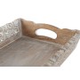 Jeux de plateaux Home ESPRIT Blanc Naturel Indien Décapé 40,5 x 25,5 x 6,5 cm (2 Unités)
