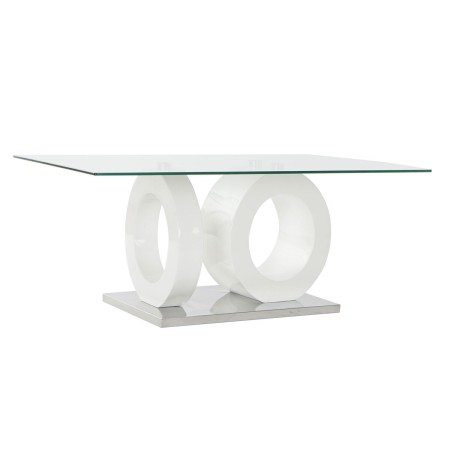 Table DKD Home Decor Verre Transparent Blanc Bois MDF (110 x 60 x 45 cm)