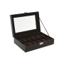 Boîte à bijoux Home ESPRIT Brun foncé Polyuréthane Verre Acier Bois MDF 30 x 20 x 8 cm