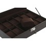 Caja-Joyero Home ESPRIT Marrón oscuro Poliuretano Cristal Acero Madera MDF 30 x 20 x 8 cm