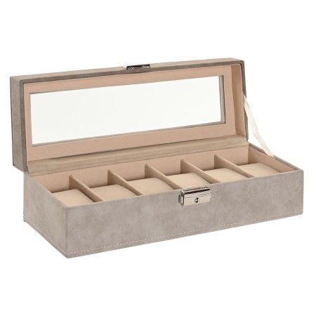 Boîte à bijoux Home ESPRIT Gris Gris foncé Polyuréthane Bois MDF 30 x 10 x 8 cm