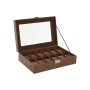 Caja-Joyero Home ESPRIT Marrón Poliuretano Cristal Madera MDF 30 x 20 x 8 cm