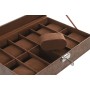 Caja-Joyero Home ESPRIT Marrón Poliuretano Cristal Madera MDF 30 x 20 x 8 cm