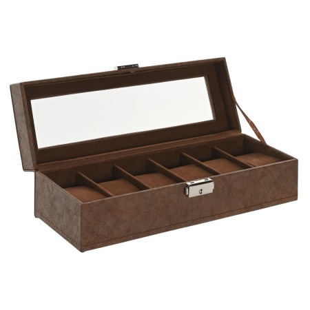 Boîte à bijoux Home ESPRIT Marron Polyuréthane Verre Bois MDF 30 x 10 x 8 cm