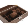Caja-Joyero Home ESPRIT Marrón Poliuretano Cristal Madera MDF 25 X 16,5 X 8,5 CM