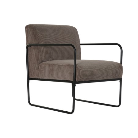 Fauteuil DKD Home Decor Noir Marron Polyester Fer (64 x 74 x 79 cm)