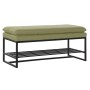 Banc de Pied de Lit DKD Home Decor Noir Vert Polyester Fer (80 x 36 x 35 cm)
