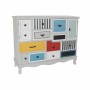 Caisson à Tiroirs DKD Home Decor Rayures Rouge Bois MDF Blanc Jaune Bleu ciel Moderne (115 x 37 x 92 cm)