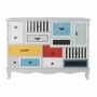 Caisson à Tiroirs DKD Home Decor Rayures Rouge Bois MDF Blanc Jaune Bleu ciel Moderne (115 x 37 x 92 cm)