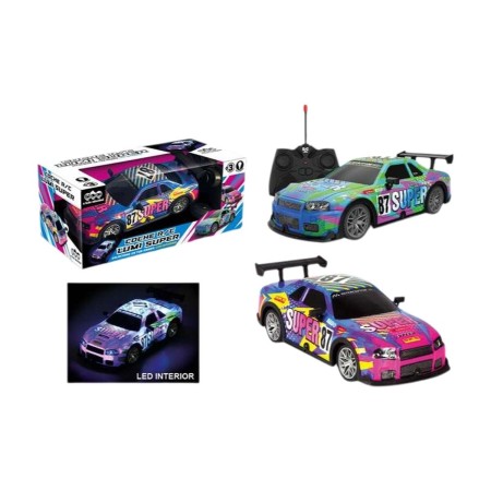 Voiture Télécommandée Lumi Bleu Vert 1:22 20 x 8 x 6 cm