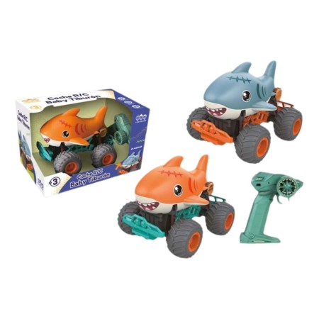 Voiture Télécommandée Bleu Orange 23 x 16 x 18 cm Requin