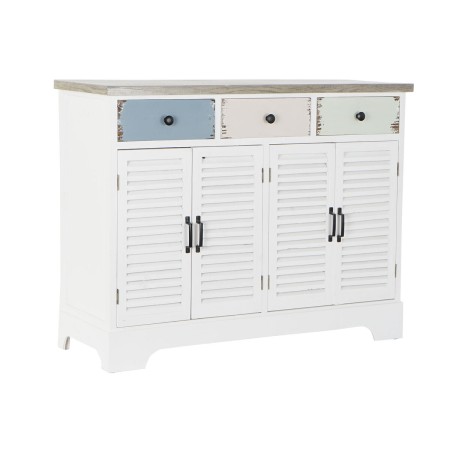 Caisson à Tiroirs DKD Home Decor Naturel Rayures Bleu Bois MDF Blanc Vert (110 x 37 x 84 cm)