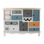 Buffet DKD Home Decor Blanc Gris Bois Orange Bleu ciel (115 x 37 x 92 cm)