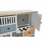 Buffet DKD Home Decor Blanc Gris Bois Orange Bleu ciel (115 x 37 x 92 cm)