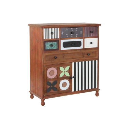 Caisson à Tiroirs DKD Home Decor Bois Marron Multicouleur Moderne Bois MDF (90 x 40 x 104 cm)