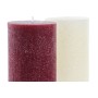 Bougie DKD Home Decor Blanc Rouge Noël 9 x 9 x 15 cm (2 Unités)