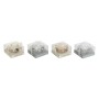 Bougie DKD Home Decor Doré Argenté Noël 10.5 x 10.5 x 7 cm 10,5 x 10,5 x 7 cm (4 Unités)