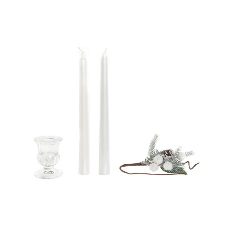 Chandelles DKD Home Decor Blanc Noël 21 x 10 x 5 cm 2 x 2 x 20 cm (4 Pièces)