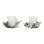 Velas DKD Home Decor Blanco Navidad 10 x 10 x 7 cm 19 x 10.5 x 7 cm (2 Unidades)