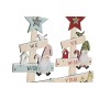 Sapin de Noël DKD Home Decor Rouge Rose Bois 17,5 x 5 x 38 cm (2 Unités)