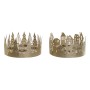 Portavelas DKD Home Decor Dorado Natural Metal 16,5 x 16,5 x 8,5 cm (2 Unidades)