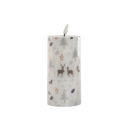 Bougie LED DKD Home Decor Blanc Multicouleur 7.5 x 7.5 x 15 cm 7,5 x 7,5 x 15 cm (AA)