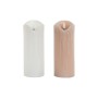 Vela LED DKD Home Decor Blanco Rosa claro 7.5 x 7.5 x 20 cm 7,5 x 7,5 x 20 cm (AA) (2 Unidades)
