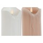 Vela LED DKD Home Decor Blanco Rosa claro 7.5 x 7.5 x 20 cm 7,5 x 7,5 x 20 cm (AA) (2 Unidades)