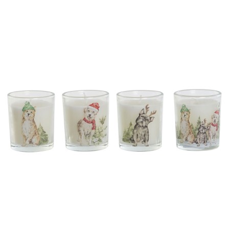 Vela DKD Home Decor Blanco 5 x 5 x 6 cm (4 Unidades)