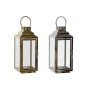 Bougeoir DKD Home Decor Doré Argenté Aluminium Verre 14 x 14 x 35 cm (2 Unités)