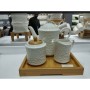 Taza Mug Home ESPRIT Blanco Natural Con relieve 350 ml