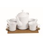 Juego de Tazas de Café Home ESPRIT Blanco Bambú Porcelana