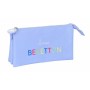Trousse Fourre-Tout Triple Benetton Lila Lila 22 x 12 x 3 cm
