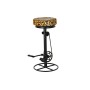Tabouret DKD Home Decor Noir Métal Marron Cuir (45 x 40 x 82 cm)