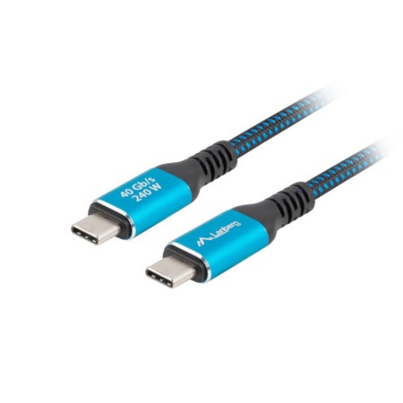 Câble USB-C Lanberg CA-CMCM-45CU-0010-BK Bleu Noir 1 m
