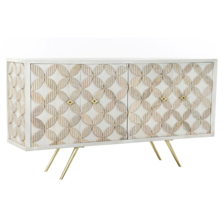 Buffet DKD Home Decor Beige Doré Blanc Laiton Bois de manguier (155 x 43 x 84 cm)