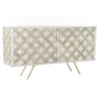 Buffet DKD Home Decor Beige Doré Blanc Laiton Bois de manguier (155 x 43 x 84 cm)