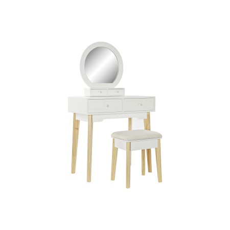 Coiffeuse DKD Home Decor Miroir Naturel Blanc Bois MDF (75 x 40 x 129 cm)