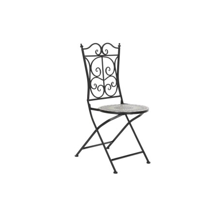 Chaise de jardin DKD Home Decor Noir Céramique Multicouleur Forge (39 x 50 x 93 cm)