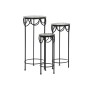 Jeu de 3 tables DKD Home Decor Céramique Noir Multicouleur Forge (3 pcs) (30 x 30 x 69 cm)