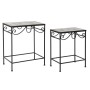 Jeu de 2 tables DKD Home Decor Céramique Noir Multicouleur Forge (2 pcs) (48 x 30 x 58 cm)