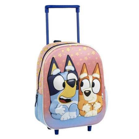 Mochila Escolar 3D con Ruedas Bluey Rosa
