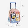 Mochila Escolar 3D con Ruedas Bluey Rosa